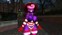 1girls 3d 3d_(artwork) big_breasts big_thighs blush_stickers breasts corset curvy female female_only ghost gloves hat kabalmystic_(style) legwear lips mario_(series) nintendo nipples outdoors panties paper_mario paper_mario:_the_thousand-year_door pink_hair purple-skinned_female purple_body purple_skin shoulder_length_hair solo stockings striped_corset striped_gloves striped_hat striped_legwear striped_panties striped_stockings thhypercombine thick thick_hips thick_thighs thighs topless vivian_(paper_mario) wide_hips yellow_lips