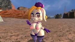 1girls 3d 3d_(artwork) alternate_version_available big_breasts big_thighs blonde_hair braid braided_hair breasts buckteeth choker collar eyeshadow female female_only gloves hariet_(mario) hat kabalmystic_(style) looking_at_viewer mario_(series) mostly_nude nintendo nipples outdoors purple_eyeshadow purple_gloves purple_thong rabbit red_eyes ribbon_choker ribbon_collar shortstack solo stockings thhypercombine12 thick thick_hips thick_thighs thighs thong topless white_fur wide_hips