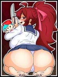 1girls 2025 2d 2d_(artwork) 3:4 absurd_res alternate_version_available artist_name ass ass_bigger_than_head ass_cleavage ass_crack ass_focus ass_hanging_out ass_hanging_out_of_skirt auburn_hair back_view backboob barefoot big_ass big_booty big_bottom big_butt black_eyes black_nail_polish black_nails booty bottom_heavy boyfriend_(friday_night_funkin) breasts bubble_ass bubble_butt butt butt_focus close-up close-up_ass close-up_feet close_up close_up_ass close_up_feet close_up_view closeup closeup_feet closeup_view clothed colored_nails commission digital_drawing_(artwork) digital_media_(artwork) fat_ass fat_butt feet female female_focus female_only fnf friday_night_funkin friday_night_funkin_mod from_behind girlfriend_(fnf) girlfriend_(friday_night_funkin) hi_res holding_knife holding_weapon huge_ass huge_breasts huge_butt kneeling knife long_ribbon looking_at_viewer looking_back microskirt painted_nails pale_skin panties phat_ass red_hair redhead redhead_female revealing_clothes ribbon ribbon_in_hair round_ass school_uniform schoolgirl short_skirt shortstack simple_background simple_shading skirt squatting tagme teasing toes underwear very_long_hair watermark white_panties wide_hips xiaoticx yandere yandere_eyes yandere_trance