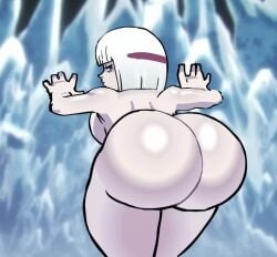 1girls animated arms_up ass ass_clapping ass_shake ass_slap big_ass bottom_heavy bouncing_ass breasts clapping_cheeks dat_ass fat_ass female female_only hands_behind_head huge_ass ice jiggle jiggling_ass jujutsu_kaisen large_ass looking_at_viewer looking_back massive_ass no_sound nude nude_female pale-skinned_female pale_skin shaking_ass sinisterbart_(artist) slapping_ass slapping_own_ass solo thick_ass thick_thighs twerking uraume video white_hair wide_hips