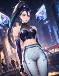 1girls blue_hair female female_only k/da_all_out_kai'sa k/da_all_out_series kai'sa league_of_legends purple_eyes riot_games tagme