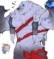 2024 anthro aurelion_sol_(lol) bear biped celestial_dragon christmas colore deity duo hi_res holidays league_of_legends male mammal muscular muscular_anthro muscular_male na1su riot_games snow_globe solo_focus tencent toothy_smile volibear wraps_only