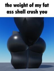 3d anthro ass ass baseplate fatass furry meme_caption miljkfarts_(artist) roblox skunk skunk_tail skunko_(miljkfarts) thick_ass thick_thighs thighs