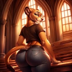 ai_generated ass big_ass big_butt bubble_ass christianity church female hi_res huge_ass lion lioness thick thick_ass thick_butt thick_thighs