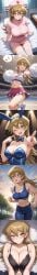 alexis_rhodes asuka_tenjoin big_breasts female long_hair long_image looking_at_viewer multiple_images multiple_views nurse_uniform on_back tenjouin_asuka yu-gi-oh! yu-gi-oh!_arc-v yu-gi-oh!_gx