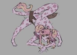 bovine cow_ears cow_girl cow_spots cow_tail demon demon_tail furry horn horns innie_nipples inverted_nipples jackochallenge jackopose karukaluo lord_vermire_clan pink_hair pink_skin spanking spanking_ass spanking_butt tail vermisa virtual_youtuber vtuber yellow_eyes yellow_hair