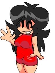 4_fingers bad_drawing black_hair drawing female female_only fnf_oc fnf_ocs girlfriend_(cosplay) girlfriend_(friday_night_funkin)_(cosplay) large_hair medium_breasts no_explicit oc original_character png_background presenting red_dress sleeveless_dress unnamed_character