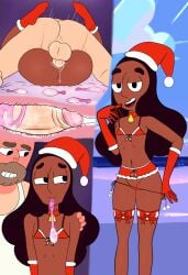 anal bikini christmas condom connie_maheswaran cuckold cum cum_in_pussy dark_skin greg_universe netorare ntr steven_universe