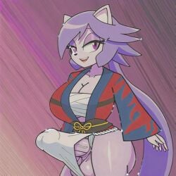 1futa ai_generated ass ass big_ass big_breasts big_butt breasts erection erection_under_clothes erection_under_loincloth freedom_planet fundoshi fundoshi_futanari fundoshilover101 futanari happi_(clothing) huge_ass huge_butt sarashi sash_lilac