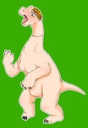 brachiosaurid brachiosaurus breasts brown_hair claws demi_transformation dinosaur feet female feral genitals green_background growth hair human jewelry loss_of_dexterity mammal nails navel neck_growth necklace necklace_only nude open_mouth prehistoric_species pussy reptile sauropod sauropodomorph scalie simple_background solo tail tail_growth teeth to7ny11 toenails toes transformation