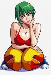 ai_generated curvy curvy_figure green_hair head_rest oc original_character ssorted tagme thick_thighs thunderthighs