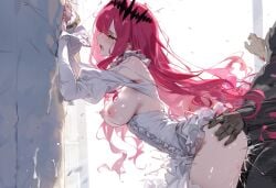 ai_generated baobhan_sith_(fate) devil fairy_knight_tristan_(fate) fate/grand_order red_hair sex wedding_dress