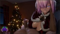 1boy 1girls 3d 3d_animation big_breasts breasts christmas christmas_clothing christmas_hat christmas_headwear christmas_outfit clothed_female clothed_female_nude_male fate/grand_order fate_(series) female female_focus handjob kikion3d large_boobs large_breasts light-skinned_female light_skin loving_gaze male male_pov mash_kyrielight naked naked_male nude nude_male nude_male_clothed_female pink_hair pov santa_costume santa_hat shielder_(fate/grand_order) tagme video