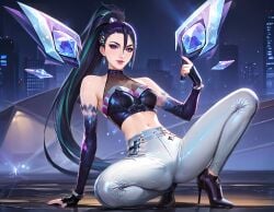 1girls blue_hair female female_only k/da_all_out_kai'sa k/da_all_out_series kai'sa league_of_legends purple_eyes riot_games tagme