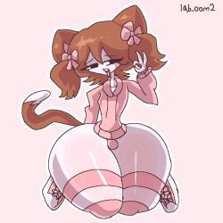 1boy ass big_ass bottom_heavy bottom_heavy_femboy bowtie brown_hair buldge cat_ears cat_tail catboy curvy curvy_figure cute discord_username fanart fat_ass feline femboy gay gesture gesture_hand hoodie huge_ass jenny(character_from_a_discord_user) kitten lab_oom2 male male_only on_knees open_mouth oral_gesture pink pink_clothing sissy skirt small_penis solo solo_femboy solo_male sticking_out_tongue thick_thighs thigh_highs thighhighs tounge_out white_body white_fur