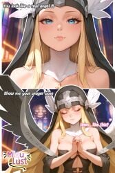 ai_generated angel angel_wings angewomon angewomon_x blonde_hair blue_eyes church digimon digimon_adventure digimon_adventure_tri. digimon_tamers miaulust nun nun_habit nun_outfit sexy.ai sexy_clothing