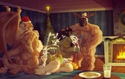 anal anal_sex anthro anthro_penetrating anthro_penetrating_humanoid antler_headband asgore_dreemurr balls beard belly belly_tuft big_balls big_muscles big_penis black_hair blizzard_entertainment blonde_hair bodily_fluids boss_monster_(undertale) bovid caprine christmas christmas_clothing christmas_headwear christmas_tree clothing cookie cum cum_in_ass cum_in_mouth cum_inside cum_on_back cum_on_penis disney double_anal double_penetration facial_hair feet fellatio fire fireplace food foursome gargoyle gargoyles gas_mask genital_fluids genitals goat green_body green_skin group group_sex hair hat headgear headwear hi_res holidays hudson_(gargoyles) human humanoid humanoid_on_anthro humanoid_on_humanoid humanoid_penetrated humanoid_penetrating humanoid_penetrating_humanoid igroc_(secretkaal) inflation inflation inside kiddie_jukes long_hair lying male male/male male_penetrated male_penetrating male_penetrating_male mammal mask milk muscular muscular_anthro muscular_humanoid muscular_male nude on_back oral orc overwatch penetration penile penis plant plap pointy_ears ponytail roadhog_(overwatch) santa_hat sex standing sweat tattoo teeth tree tuft undertale_(series) vein veiny_penis white_body white_hair wings wreath