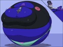 big_breasts blueberry_inflation breasts cleavage female furry huge_breasts inflation lj_caffie tagme thick_thighs wide_hips