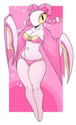 2d 2d_artwork bikini deltarune deltarune_chapter_5 insect insect_girl insect_humanoid mantis mantis_(deltarune) mantis_humanoid pink_background pink_bikini simple_background tagme tagme_(artist) undertale_(series) white_background white_body