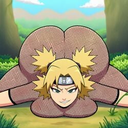 1girls ai_generated big_ass big_breasts big_butt breasts eyes_open female female_focus female_only fishnet_clothing fishnets headband headwear huge_ass light-skinned_female light_skin light_skinned_female looking_at_viewer looking_forward massive_ass naruto_(series) naruto_shippuden novelai open_eyes outdoors outside pigtails sandy_blonde_hair smug smug_expression smug_face smug_smile teal_eyes temari