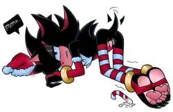 black_fur christmas christmas_outfit fingering_pussy fingers furry furry_legs furry_male furry_tail intersex pussy red_eyes shadow shadow_the_hedgehog sonic_(series) sonic_the_hedgehog sonic_the_hedgehog_(series)
