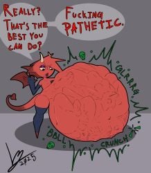 ambiguous_gender anthro belly big_belly bone bulge death demon dialogue fatal fatal_vore group hi_res huge_belly humanoid mass_vore multiple_prey ragsy sound_effects vore zegg