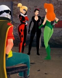 animation batman blonde_hair brunette_hair catwoman fantasyking3 fornite harley_quinn movie poison_ivy red_hair
