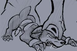 anal anal_penetration angry angry_sex animal_genitalia animal_penis bestiality bodily_fluids canid canine canine_genitalia canine_penis claws clenched_teeth drooling duo faceless_character faceless_human faceless_male feral feral_penetrated forced generation_2_pokemon genitals hand_on_head hatching_(art) houndour human human_on_feral human_penetrating human_penetrating_feral interspecies low_res male male/male mammal monochrome nintendo offscreen_penetration paws penetration penis pokemon pokemon_(species) pushing_down pushing_head rape saliva saliva_on_tongue sex shaded tears teeth toe_claws yutz_(artist)