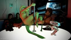 3d alien bare-faced-cheek breasts female female_focus green_skin hera_syndulla male nipples pole pole_dancing solo_focus star_wars stripper stripper_pole