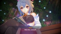 bouncing_ass bouncing_breasts bouncing_butt cum cum_explosion cum_in_pussy cum_inside cum_leaking cum_on_breasts cumshot cumshot_on_breasts dark-skinned_male endymionva english_text english_voice_acting evilzorak female_focus female_moaning ganyu_(genshin_impact) genshin_impact looking_at_viewer muscular_male paizuri penis_in_pussy penis_riding pov pov_eye_contact pussy_noise reverse_cowgirl_position side_view sideways sideways_missionary_position sutekimeppou tagme talking_to_viewer titjob video white_skinned_female