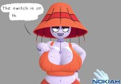 1girls 3d animated anthro big_breasts breasts cleavage disembodied_hand disembodied_hands female freckles freckles_on_breasts funny grabbing_another's_breast lamp lampshade lampshay longer_than_10_seconds looking_at_viewer original personification sound squeezing_breast tagme video