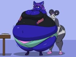 big_breasts blueberry_inflation breasts cleavage female furry huge_breasts inflation lj_caffie tagme thick_thighs wide_hips