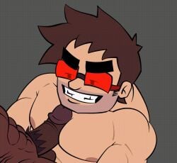 animated gif male_only muscular pecjob pecs sandastrevor stan_(nightmare_cops) tagme