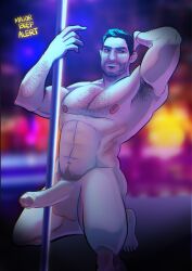 abs arm_hair balls beard_stubble chest_hair cock dick erection foreskin foreskin_folds grand_theft_auto grand_theft_auto_vi hairy hairy_arms hairy_chest hairy_male hairy_pubes hard_on jason_duval jason_duval_(gta_vi) majorbeefalert male_focus male_only male_pole_dancer male_stripper muscular muscular_male penis pole_dancer pole_dancing pubic_hair solo_focus solo_male stripper stripper_pole stubble