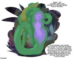 2021 absurd_res after_vore alpha_channel anthro breasts dialogue duo english_text female hi_res jajuka looking_pleasured male nude reptile scalie snake stygs_(theretrovilatedone) tacokurt tail text vore x-ray_view