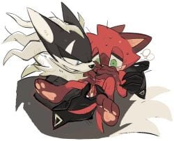 1cuntboy afraid andromorph barry_the_quokka black_fur blue_eyes blush cnggu13 covering_mouth crying_with_eyes_open cuntboy dubious_consent ears_down empty_speech_bubble fingering_partner green_eyes infinite_(sonic) infinite_the_jackal intersex intersex/male jackal lidded_eyes nervous nervous_sweat pawpads paws questionable_consent quokka red_fur scared sonic_(series) sonic_forces sonic_the_hedgehog_(series) speech_bubble spread_pussy sweat sweatdrop tearing_up the_murder_of_sonic_the_hedgehog white_background yaoi
