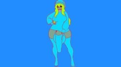 1futa 1girls big_ass big_ass_(female) big_ass_(futa) big_cock big_penis black_eyes blue_clothing blue_jacket blue_panties blue_shirt futa_only futanari girl_only green_body green_hair green_skin minecraft red_outline roblox zombie_futa zombie_girl