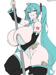 blue_eyes blue_hair clothed gigantic_breasts hatsune_miku huge_ass huge_breasts money ngthaituan11_01 sexy_pose sketch tattoo tattooed_arm thick_thighs vocaloid