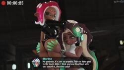 2girls 3d 3d_(artwork) 3d_model agent_8_(octo_expansion) agent_8_(splatoon) alternate_version_available ass_awe ass_bigger_than_head ass_visible_through_thighs ass_worship big_ass big_boobs big_breasts big_butt big_thighs bite biting_lip black_hair blender cake caked_up chain clothed clothing crop_top detailed_background dochaunt24 dumptruck_ass exposed_ass female female_focus female_only glistening glistening_body glistening_butt glistening_hair grabbing grabbing_another's_ass grabbing_ass grabbing_from_behind green_hair headgear headphones headwear huge_ass huge_breasts huge_butt latex latex_gloves latex_suit long_ears long_hair looking_at_another looking_down looking_pleasured looking_up marina_(splatoon) marina_(wo262) marina_ida mouth_open multicolored_eyes octoling on_knees panties pink_hair recording recording_video red_eyes red_hair removing_clothing rose_eyes safe_for_work sfw shiny shiny_ass shiny_breasts shiny_butt shiny_clothes shiny_face shiny_hair shiny_skin slim_waist speech_bubble splatoon splatoon_(series) splatoon_2 splatoon_2:_octo_expansion splatoon_3 static suit tentacle tentacle_hair text text_bubble underground watch wo262_(3d_model_style)