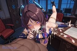 1girl 4k 8k absurd_res african_male aged_down ai_assisted ai_generated all_the_way_to_the_base arrogant beautiful beautiful_eyes beautiful_face big_ass black_choker blacked blue_eyes brat bratty breath bubble_butt choker citlali_(genshin_impact) cleavage coy cum_dump cum_dumpster cum_filled cum_in_mouth cum_overflow cum_splatter cum_string curvy dark deepthroat detailed_background detailed_eyes detailed_face dim_lighting elbow_gloves excessive_cum excessive_saliva facial_mark fellatio forced_oral forehead_mark genshin_impact glossy_lips glowing_eyes gushing_cum half_lidded_eyes head_tilt heavy_breathing high_heel_boots high_quality mature_female pink_pupils