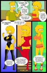 bart_simpson bodysuit brother_and_sister cameltoe cleavage cleavage_cutout comic_page edit high_heels horny_female large_breasts legs legwear lisa_simpson miniskirt modeling neck_collar nipple_bulge panties sexy siblings skimpy_clothes skimpy_dress svscomics the_simpsons thigh_boots thighhighs tight_clothing yellow_skin