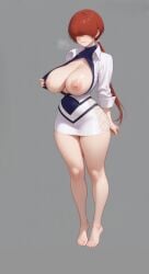 1girls ai_generated big_breasts big_tits breasts_out clothed clothed_female curvy curvy_female grabbing_breasts king_of_fighters light-skinned_female light_skin long_hair pale-skinned_female pale_skin red_hair shermie_(kof) skirt standing steam steaming steaming_breath steamy_breath thick tits_out voluptuous voluptuous_female
