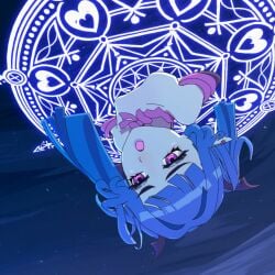 amplected big_breasts blue_hair blue_skin blue_skinned_female breasts cum cum_drip cum_in_mouth cum_in_pussy cum_inside cum_on_body cum_on_breasts cum_on_face cumshot elf_ears english_voice_acting fellatio fellatio_face female female_focus large_boobs large_breasts large_tits miko_desh original_character paizuri purple_eyes stuck summoning tagme titties video