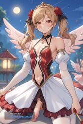 absurdly_long_hair ai_assisted ai_generated anime_screencap azur_lane ballerina blood_splatter campsite close_up firelight flaccid_penis frowning high_quality juliet_sleeves kneeling leonardo long_sidelocks long_sleeves looking_at_penis night outside upper_body white_dress white_robe