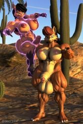 2futas 3d abs anthro diag34k futanari muscular_futa nicole_the_lynx pubic_hair sally_acorn sonic_(series)