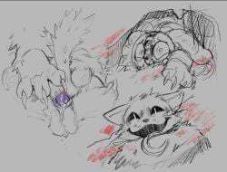catnap catnap_(poppy_playtime) critters_(poppy_playtime) male mascot_horror mob_entertainment mob_games no_color no_humans non-human non-human_body non-human_head non-human_only penis poppy_playtime poppy_playtime_(chapter_4) rainbow_penis sketch smiling_critters yarnaby_(poppy_playtime)