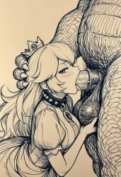 1boy 1girls ai_generated bowser mario_(series) nintendo royalty submissive submissive_female tagme