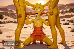 1girl 1girl1boy 3d_render 4k ai_assisted ai_generated cock_worship creamy_pussy daytime desert exposed_breasts exposed_nipples facial facial_cumshot handjob holding_hands kneeling legs_spread nude oiled_skin open_mouth orange_dress pearl_necklace pleasure realistic showing_nipples showing_pussy sunny sunset swallowing_cum the_simpsons top_pulled_up yellow_skin