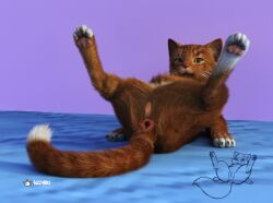 3d 3d_(artwork) animal_genitalia animal_pussy anus brown_body brown_fur claws comparison digital_media_(artwork) dipstick_tail disney domestic_cat duchess_(the_aristocats) felid feline feline_genitalia feline_pussy felis female feral feral_girl fur fuzzyfelt gaping gaping_anus genitals looking_at_viewer lying mammal markings multicolored_tail nekostar on_back open_anus pawpads paws presenting presenting_pussy pussy realistic reference_image signature simple_background solo spread_legs spreading tail tail_markings the_aristocats