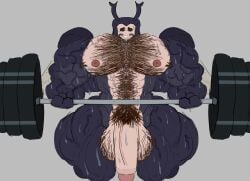 abs animal_humanoid anthro armpit_hair arthropod arthropod_abdomen arthropod_humanoid barazoku beetle beetle_humanoid biceps big_muscles bodily_fluids body_hair buffbug buffy_(buffbug) chest_hair exercise genitals hi_res humanoid hyper insect_humanoid insect_wings insects male muscular muscular_anthro muscular_male nipples pecs penis pubes smile solo sweat vein veiny_muscles weightlifting wings workout